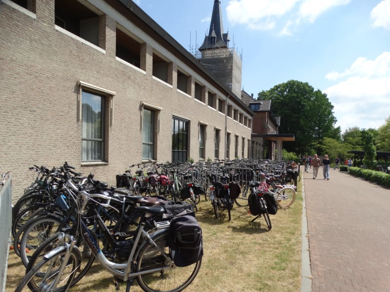 Bloementuin met zicht op de Ganzenvoet van de Onze Lieve Vrouwe Abdij Oosterhout